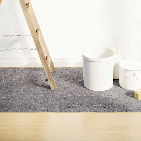 vidaXL Telo Protettivo per Pittori Antiscivolo 25 m 180 g/m&sup2; Grigio