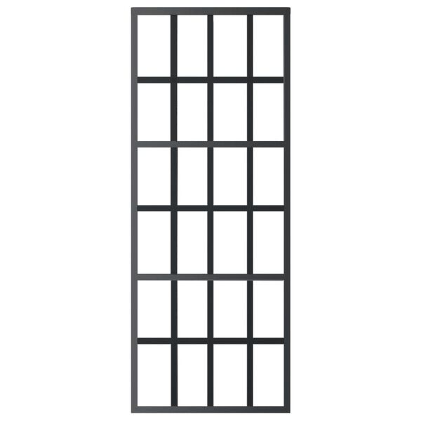 vidaXL Porta Scorrevole con Kit Montaggio Vetro ESG Alluminio 76x205cm