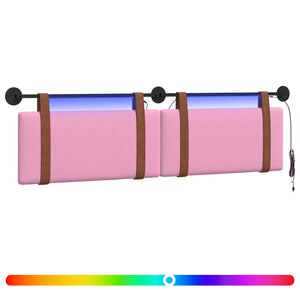 vidaXL Testiera sospesa Con luce LED Rosa PU Antico