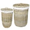 vidaXL Cesto per la biancheria con coperchio GENDT 2 pz Rattan Kubu