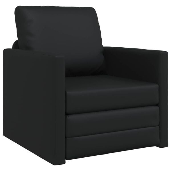 vidaXL Divano letto 60cm Nero Pelle Artificiale