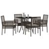 vidaXL Set da Pranzo per Giardino 5 pcs Marrone polyrattan