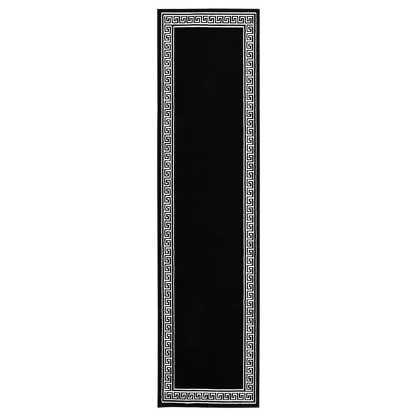 vidaXL Tappeto Lungo in BCF Nero con Motivo 60x350 cm