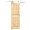 vidaXL Porta Scorrevole con Set Hardware 80x210 cm Legno Massello Pino