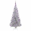 vidaXL Albero di Natale con 300 LED con supporto Argento 180 cm PET