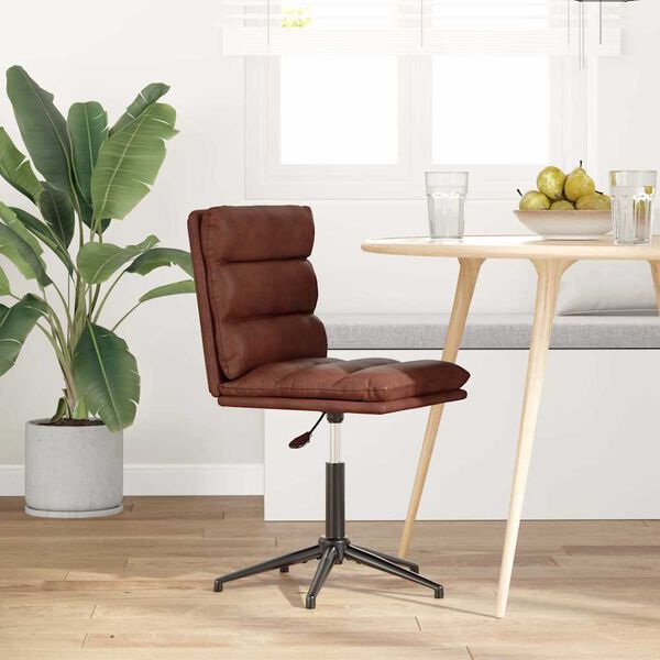 vidaXL Sedia da Pranzo Marrone Lucido in Similpelle