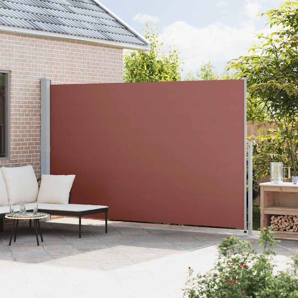 vidaXL Tenda Laterale Retrattile per Patio 220x500 cm Marrone