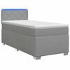 vidaXL Letto con Box Spring, Materasso e LED Grigio Chiaro 90 x 200 cm