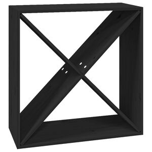 vidaXL Portabottiglie Nero 62x25x62 cm in Legno Massello di Pino