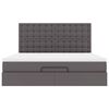vidaXL Struttura Letto Pouf con Materasso Grigio 160x200 cm Similpelle