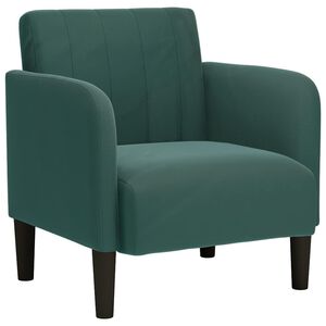 vidaXL Divano Sedia con Braccioli Verde Scuro 54 cm in Velluto
