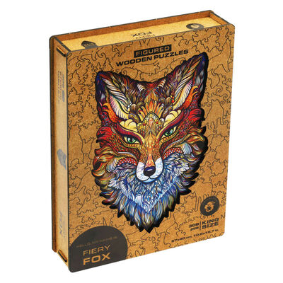 UNIDRAGON Puzzle in Legno 308 pz Fiery Fox King Size 27x40 cm