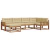 vidaXL Set di divani da esterno con cuscino 6 pcs Naturale e Beige