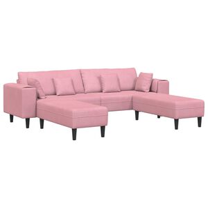 vidaXL Divano 3 pz Rosa Velluto