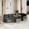 vidaXL Set Divano da Giardino 8 pz con Cuscini Grigio in Polyrattan