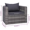 vidaXL Set Divani da Giardino 9 pz con Cuscini in Polyrattan Grigio