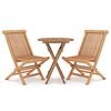 vidaXL Set da Pranzo per Giardino 3 pz in Legno Massello di Teak