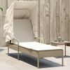 vidaXL Lettino Prendisole con Baldacchino Beige in Polyrattan
