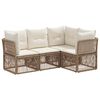vidaXL Set Divano da Giardino 4 pz 4-Posti Beige polyrattan