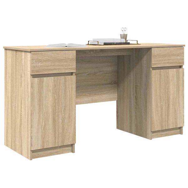 vidaXL Scrivania rovere sonoma 140 x 49 x 76 cm Legno multistrato