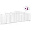 vidaXL Cesti Gabbioni ad Arco 8 pz 400x30x100/120 cm Ferro Zincato