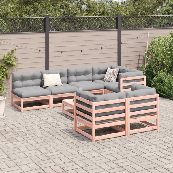 vidaXL Set Divani da Giardino 8 pz in Legno Massello Abete Douglas