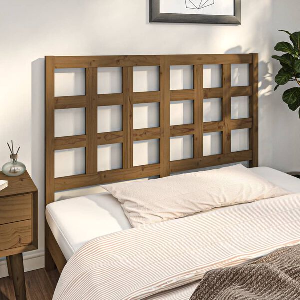 vidaXL Testiera per Letto ambra 125,5x4x100 cm Legno Massello di Pino