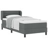 vidaXL Letto a molle con materasso Grigio scuro 80 x 200 cm Tessuto