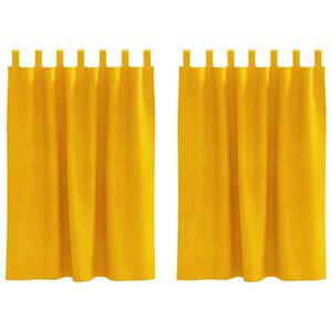 vidaXL Tende oscuranti 2 pcs Giallo senape 140 x 140 cm Velluto