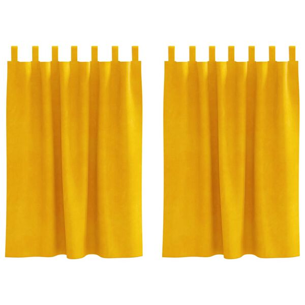vidaXL Tende oscuranti 2 pcs Giallo senape 140 x 140 cm Velluto