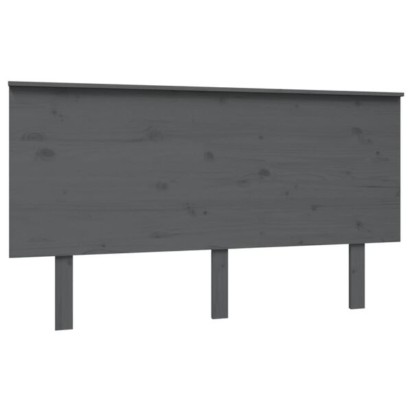 vidaXL Testiera per Letto Grigia 144x6x82,5cm Legno Massello di Pino
