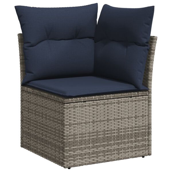 vidaXL Set Divani da Giardino 12 pz con Cuscini Grigio in Polyrattan