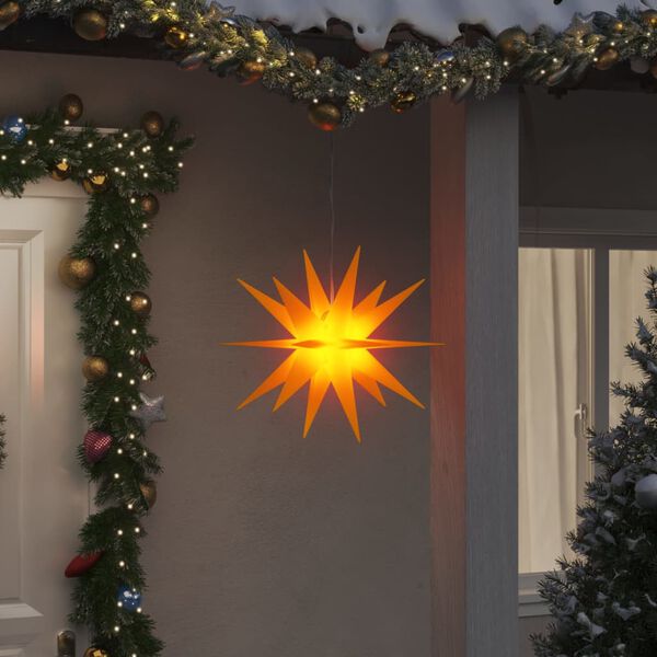 vidaXL Luci di Natale con LED 3 pz Pieghevoli Gialle 43 cm