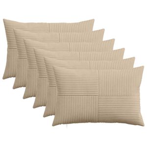 vidaXL Federa 6 pcs ALMELO Tortora 30 x 50 cm corduroy