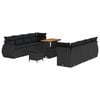 vidaXL Set Divano da Giardino 11 pcs Nero Poly Rattan