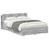 vidaXL Telaio del letto con storage Sonoma grigio 140 x 200 cm