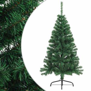 vidaXL Albero di Natale Artificiale Metà con Supporto Verde 150 cm PVC
