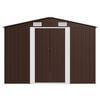 vidaXL Casetta da Giardino 257x489x181 cm in Metallo Marrone