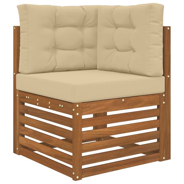 vidaXL Cuscino per divano da esterno 3 pcs Beige Poliestere