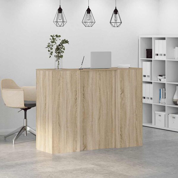 vidaXL Banco Reception Rovere Sonoma 135x50x103,5 cm Legno Multistrato