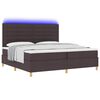 vidaXL Letto a Sorgente LED Marrone Scuro 200 x 200 cm Tessuto