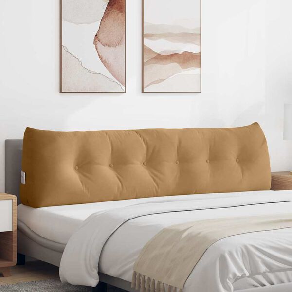 vidaXL Cuscino per Schiena Marrone 180 x 24 x 50 cm Velluto