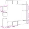 vidaXL Set Mobile TV 9 pz Montato a Parete Legno Antico in Truciolato