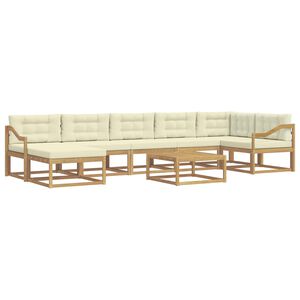 vidaXL Set di divani da esterno 8 pz Bianco e Crema