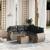 vidaXL Set Divano da Giardino 6 pz con Cuscini Grigio in Polyrattan