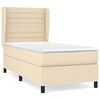 vidaXL Giroletto a Molle con Materasso Crema 90x190 cm in Tessuto