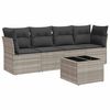 vidaXL Set Divano da Giardino 5pz con Cuscini Grigio Chiaro Polyrattan