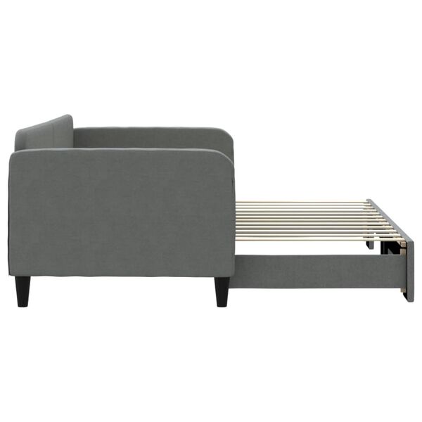 vidaXL Divano Letto con Letto Estraibile Grigio Scuro 90x200cm Tessuto