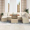 vidaXL Set Divano da Giardino 9 pcs Beige Poly Rattan