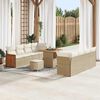 vidaXL Set Divano da Giardino con cuscino 11 pcs Beige e Crema